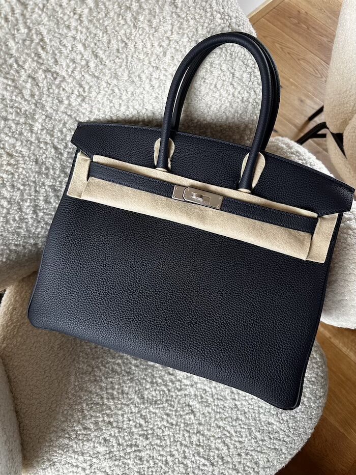 Hermès Birkin 35 Bleu Nuit Togo Palladium Hardware