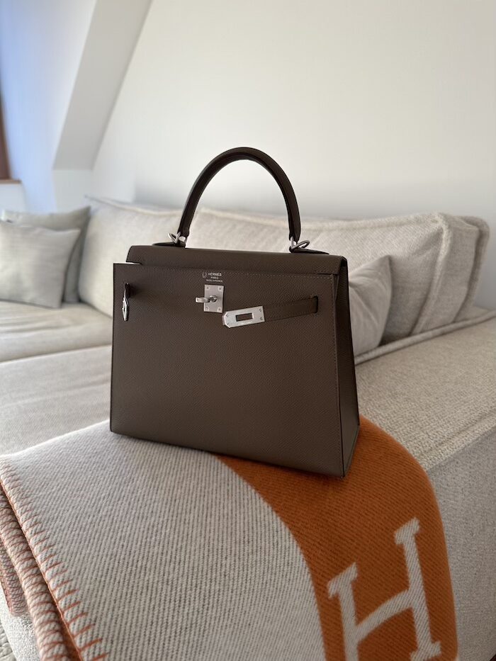 Hermès Kelly 25 Sellier Etoupe Epsom Palladium Hardware (Special Order)